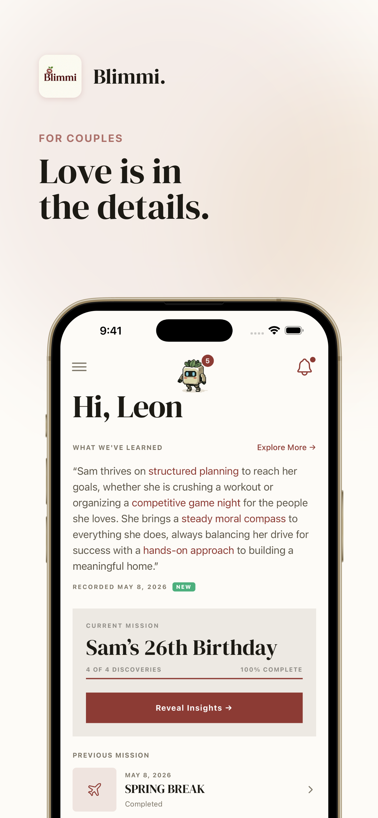 Blimmi home screen